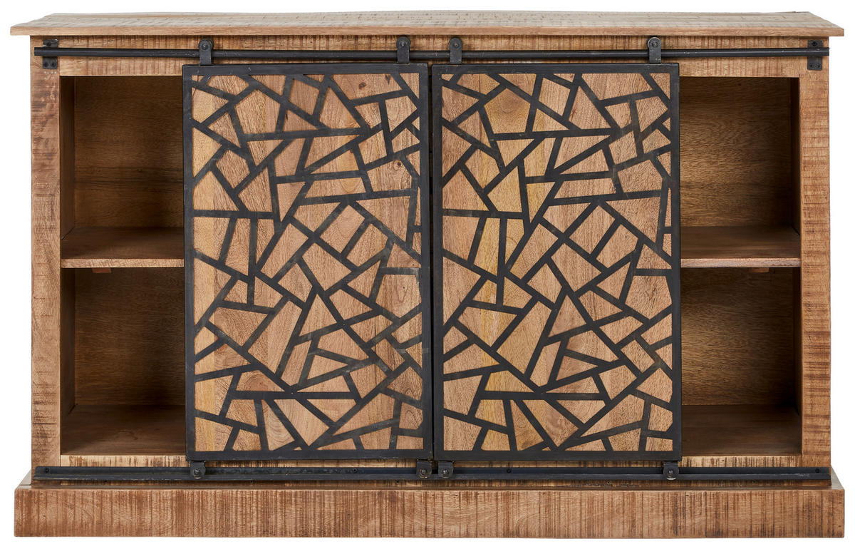KOMMODE  in 140/85/45 cm  - Schwarz/Naturfarben, Natur, Holz/Metall (140/85/45cm) - MID.YOU