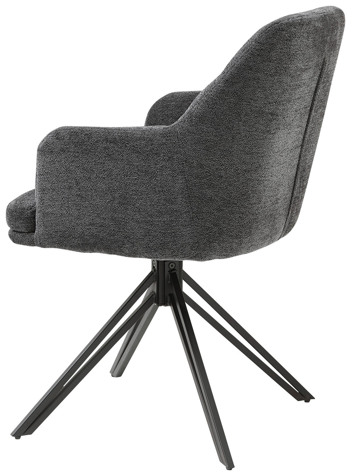 ŽIDLE S PODRUČKAMI, mikrovlákno, antracitová - černá/antracitová, Moderní, kov/textil (56,5/85,5/60cm) - MID.YOU