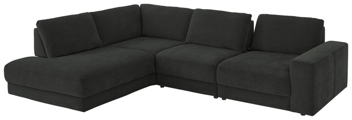 ECKSOFA in Chenille, Jacquard Anthrazit  - Anthrazit/Schwarz, Design, Kunststoff/Textil (242/316cm) - Niels Andersson