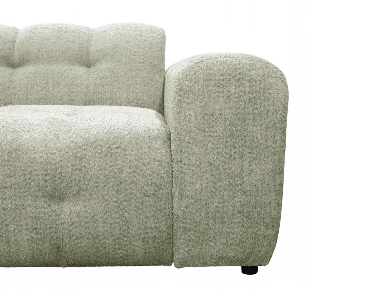 ECKSOFA RUNO Beige Bouclé  - Beige/Schwarz, Design, Kunststoff/Textil (175/270cm) - MID.YOU