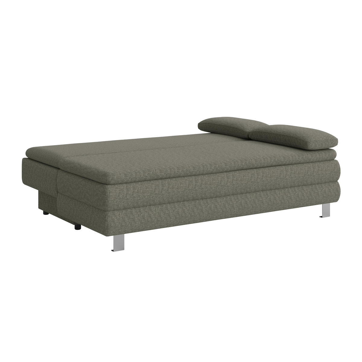 BOXSPRINGSOFA in Flachgewebe Grau  - Silberfarben/Grau, Design, Textil/Metall (202/96/105cm) - MID.YOU