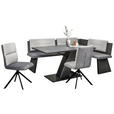 ECKBANKGRUPPE Webstoff, Mikrofaser Grau, Schwarz, Hellgrau  - Hellgrau/Schwarz, KONVENTIONELL, Textil (205/155cm) - Cantus