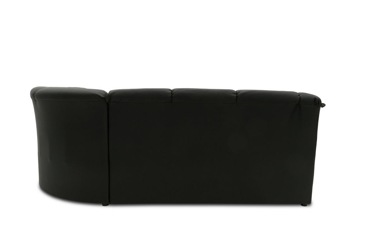 ECKSCHLAFSOFA  BERLIN FK Schwarz Lederlook  - Schwarz, KONVENTIONELL, Kunststoff/Textil (244/205/89cm) - MID.YOU