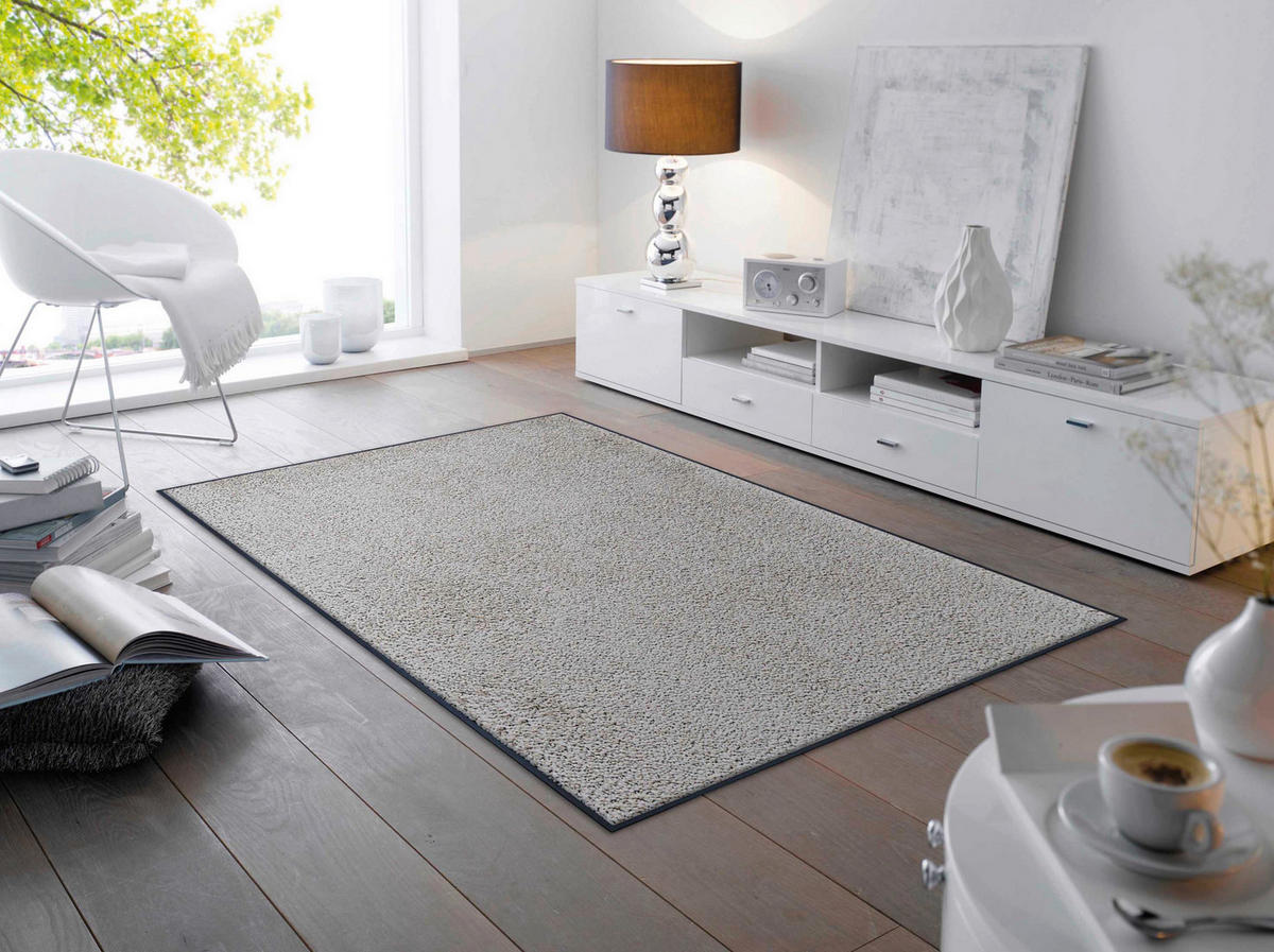FUßMATTE 120/180 cm Cool Grey  - Hellgrau, KONVENTIONELL, Kunststoff/Textil (120/180cm) - wash+dry