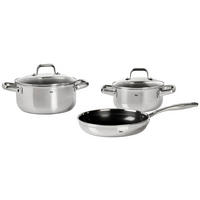 KOCHTOPFSET 3-teilig  - Klar/Edelstahlfarben, Basics, Glas/Metall - Homeware Profession.