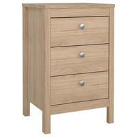 NACHTSCHRANK 43,8/70,1/38,4 cm  - Eichefarben/Silberfarben, MODERN, Holzwerkstoff/Metall (43,8/70,1/38,4cm) - MID.YOU