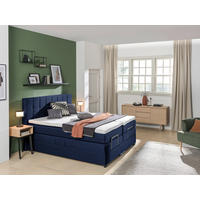 BOXSPRINGBETT 160/200 cm  in Dunkelblau  - Schwarz/Dunkelblau, Konventionell, Holz/Holzwerkstoff (160/200cm) - Moderano