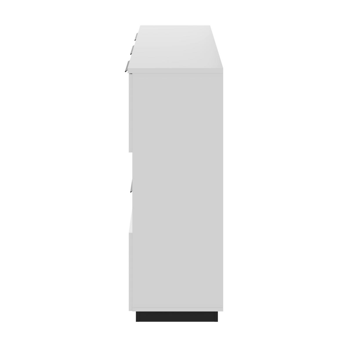 HIGHBOARD Tuluza 180/109,2/40,5 cm 3 Schublade(n)  - Weiss Hochglanz/Weiss, Design, Glas/Holzwerkstoff (180/109,2/40,5cm) - MID.YOU