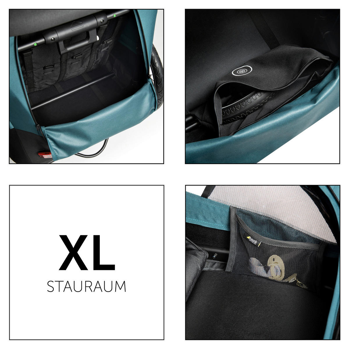 FAHRRADANHÄNGER   Dryk Duo  - Türkis, Basics, Kunststoff/Textil (79/99/118cm) - Hauck