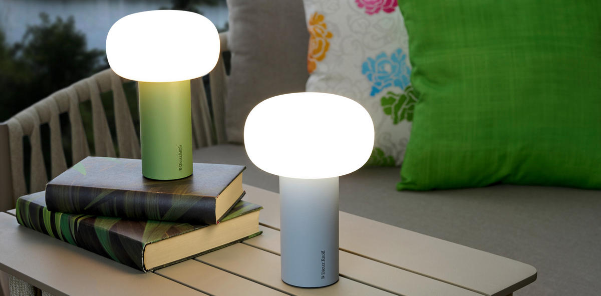 PORTABEL LAMPA 13/19 cm   - vit/grön, Trend, metall/glas (13/19cm) - Dieter Knoll