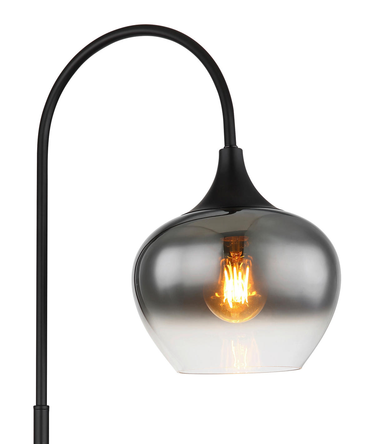 STOJACIA LAMPA, 39/25/150 cm - čierna, Design, kov/sklo (39/25/150cm) - Globo
