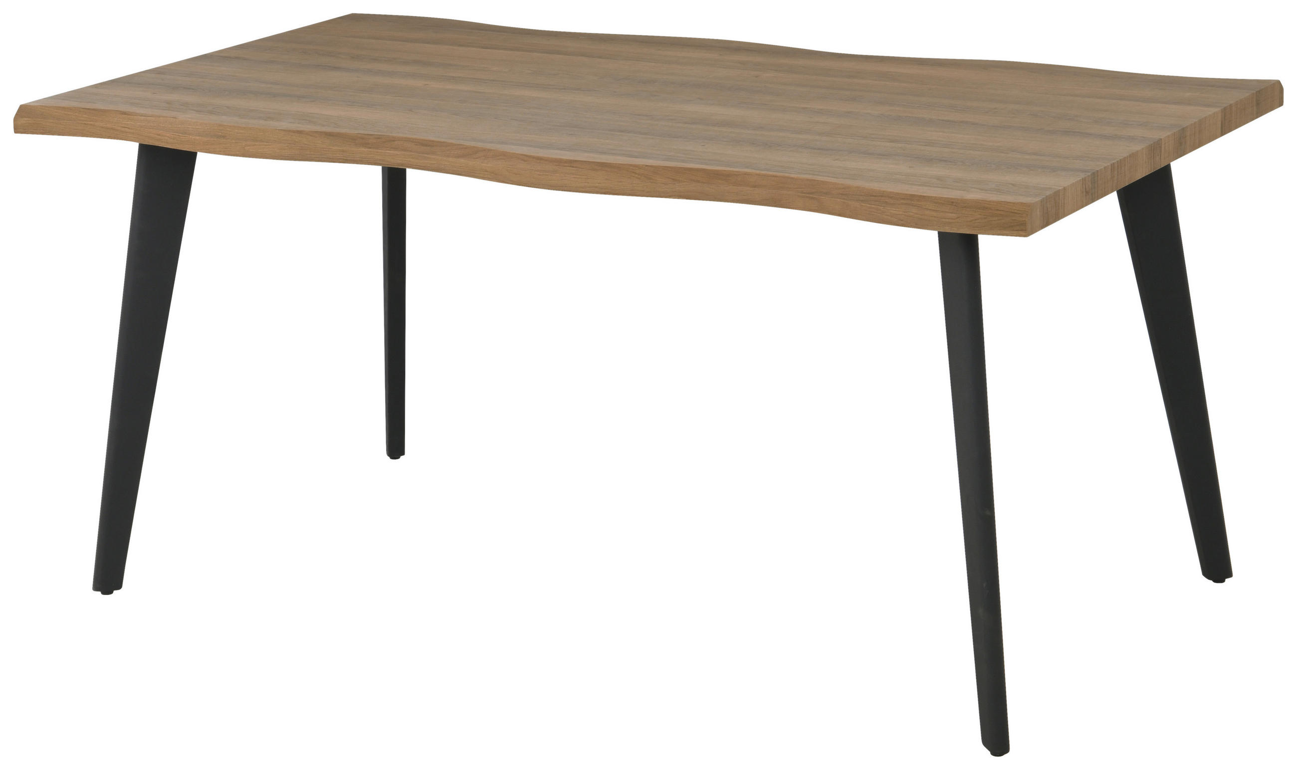 ÉTKEZŐASZTAL - tölgyfa színű/fekete, Modern, faalapú anyag/fém (160/90/76cm) - MID.YOU