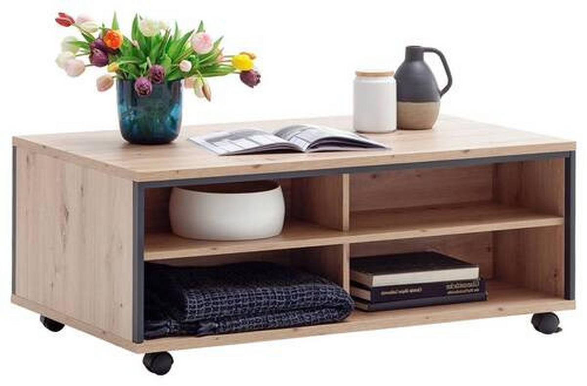 KONFERENČNÍ STOLEK, antracitová, barvy dubu, kov, kompozitní dřevo, 115/46/70 cm - barvy dubu/antracitová, Design, kov/kompozitní dřevo (115/46/70cm) - MID.YOU