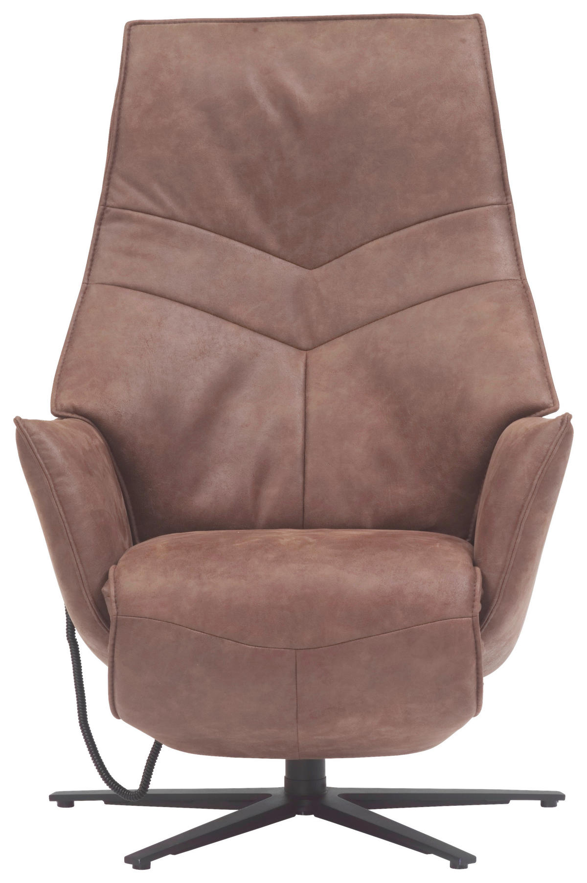 RELAXSESSEL Lederlook Kopfteilverstellung, Fußteilverstellung    - Anthrazit/Braun, Design, Textil/Metall (74/113/84cm) - Himolla