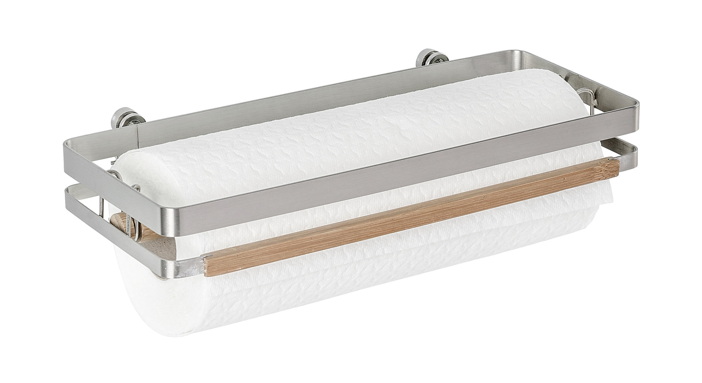 KÜCHENROLLENHALTER - Silberfarben/Braun, Design, Holz/Metall (31,5/4/13cm) - Wenko