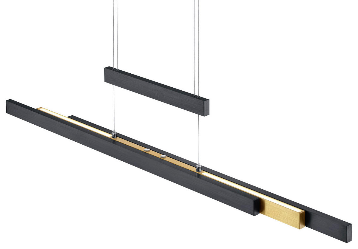 LED-HÄNGELEUCHTE 95-150,5/5,8/95-150 cm    - Messingfarben/Schwarz, Design, Metall (95-150,5/5,8/95-150cm) - Trio Leuchten