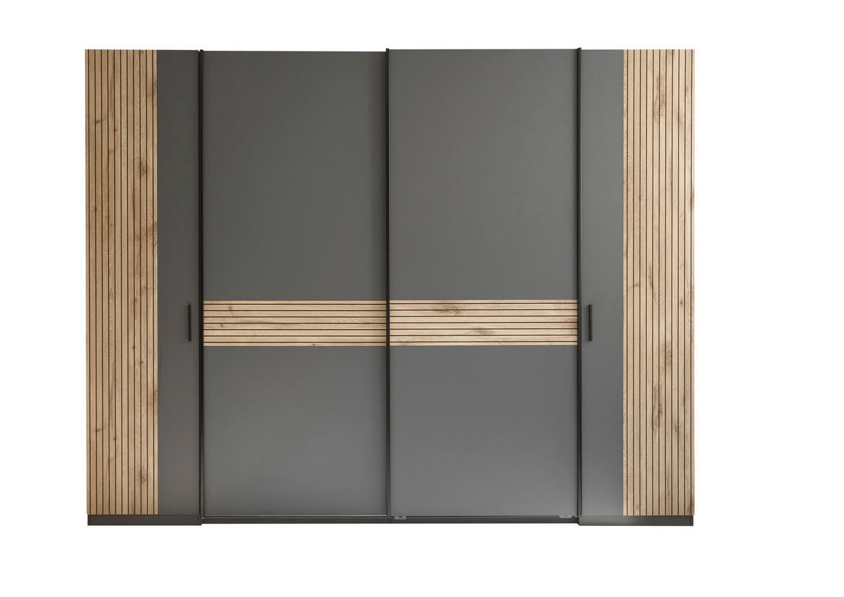 ORMAR ZA ODJEĆU boje grafita, boje hrasta   - boje grafita/boje hrasta, Moderno, drvni materijal/metal (267/210/60,4cm)