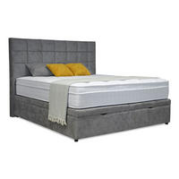 BOXSPRING KREVET 160/200 cm     siva  - siva/crna, Moderno, drvni materijal/drvo (160/200cm) - Novel