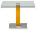 BEISTELLTISCH in Metall, Glas 60/60/46-65 cm  - Edelstahlfarben/Gelb, Design, Glas/Kunststoff (60/60/46-65cm)