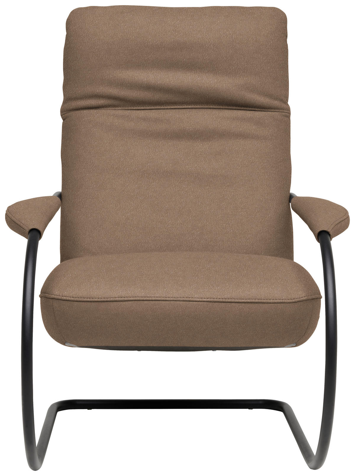 SESSEL in Echtleder Greige  - Greige/Schwarz, Design, Leder/Metall (80/104/99cm) - Koinor