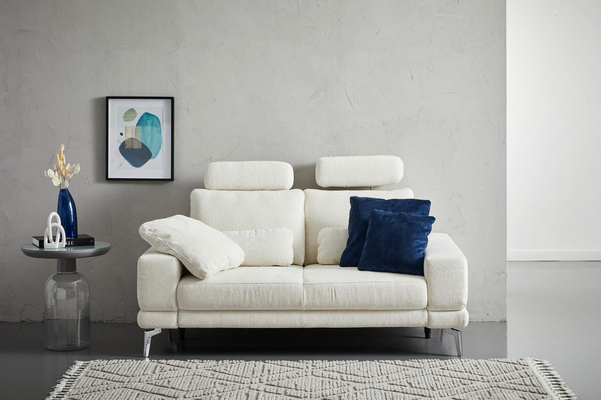 2,5-SITZER Chenille Naturfarben  - Naturfarben, KONVENTIONELL, Textil/Metall (180/83/106cm) - SetOne by Musterring