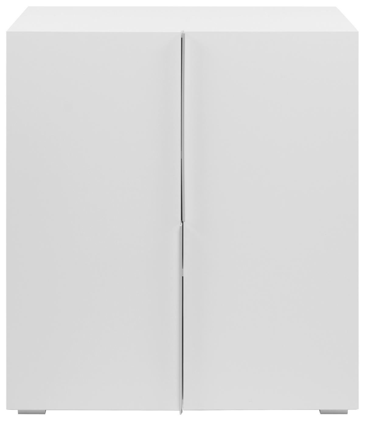 KOMODA   76/84/37,5 cm   bijela  - bijela/boje aluminija, Moderno, drvni materijal/plastika (76/84/37,5cm) - MID.YOU