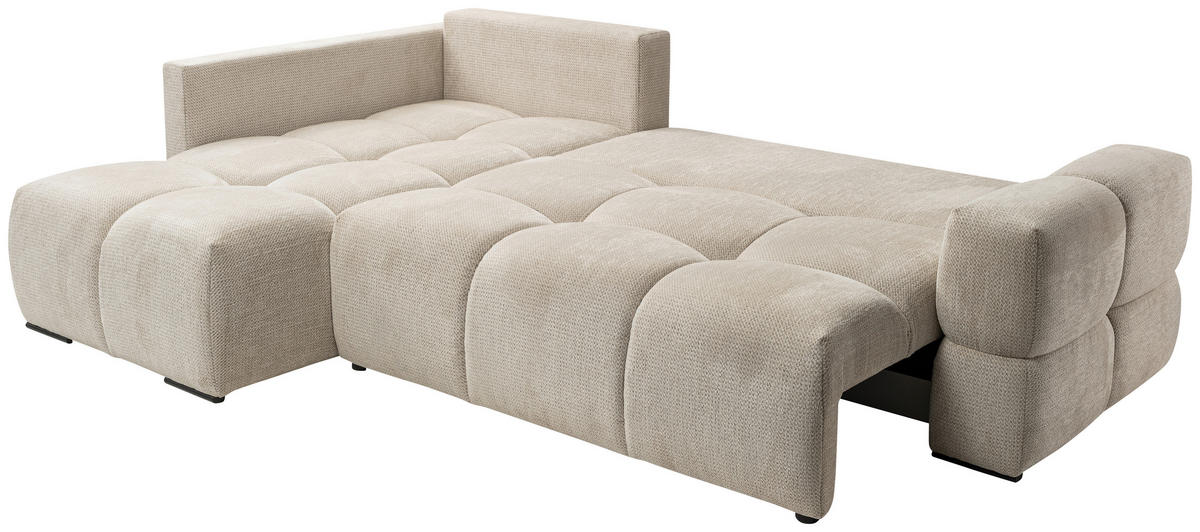 SEDEŽNA GARNITURA, bež  - črna/bež, Design, kovina/tekstil (267/74-90/185cm) - Hom`in