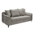 2,5-SITZER  in Chenille Grau  - Schwarz/Grau, KONVENTIONELL, Textil/Metall (200/84/99cm) - Carryhome