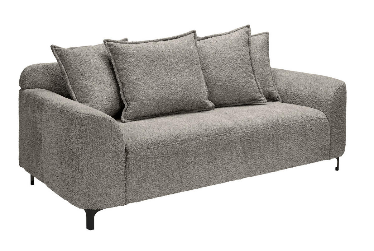 2,5-SITZER Chenille Grau  - Schwarz/Grau, KONVENTIONELL, Textil/Metall (200/84/99cm) - Carryhome
