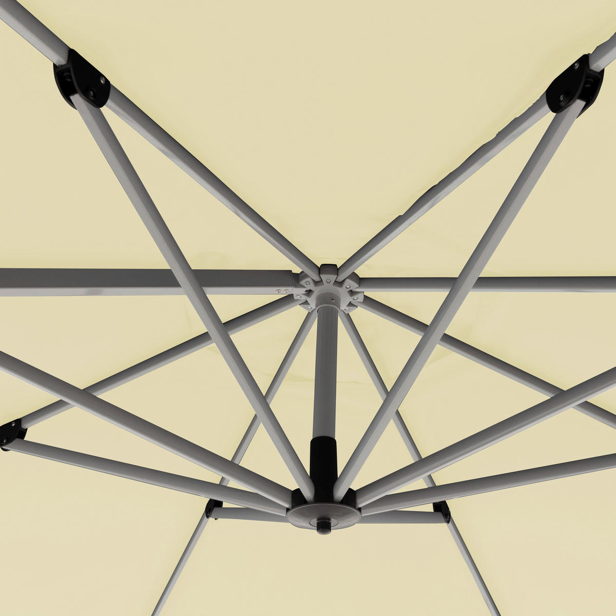 AMPELSCHIRM 370 cm Naturfarben  - Silberfarben/Naturfarben, Basics, Textil/Metall (370cm) - Doppler