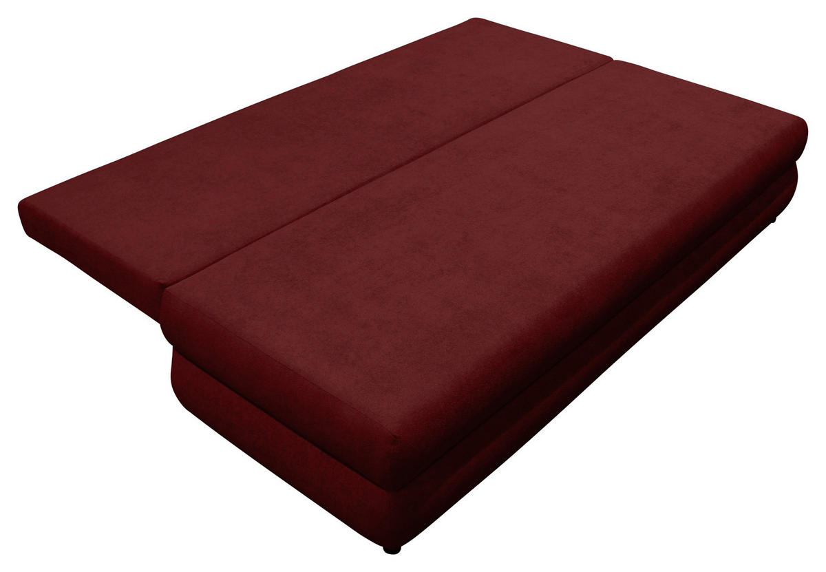 SCHLAFSOFA MELA in Chenille, Webstoff Bordeaux  - Bordeaux/Schwarz, Design, Kunststoff/Textil (206/87/88cm) - P & B