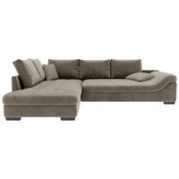 ECKSOFA in Cord Taupe  - Taupe/Schwarz, Konventionell, Holz/Textil (202/298cm) - MID.YOU