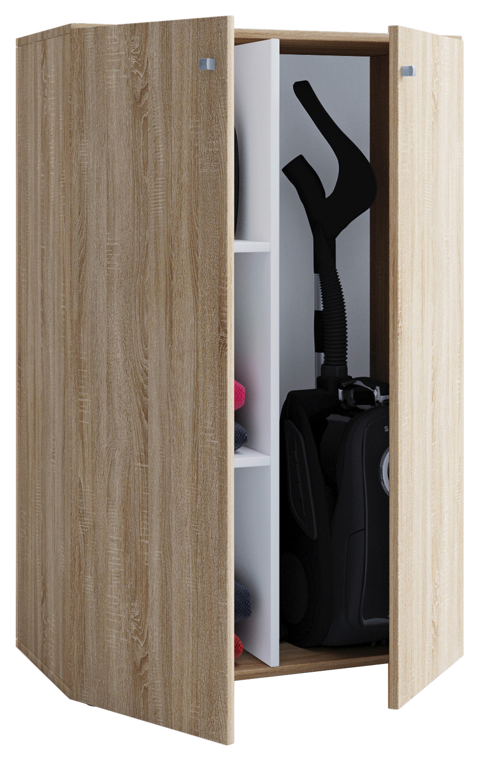 KOMÓD 70/105/39 cm  - Sonoma tölgy/ezüstszínű, Basics, műanyag/faalapú anyag (70/105/39cm) - MID.YOU