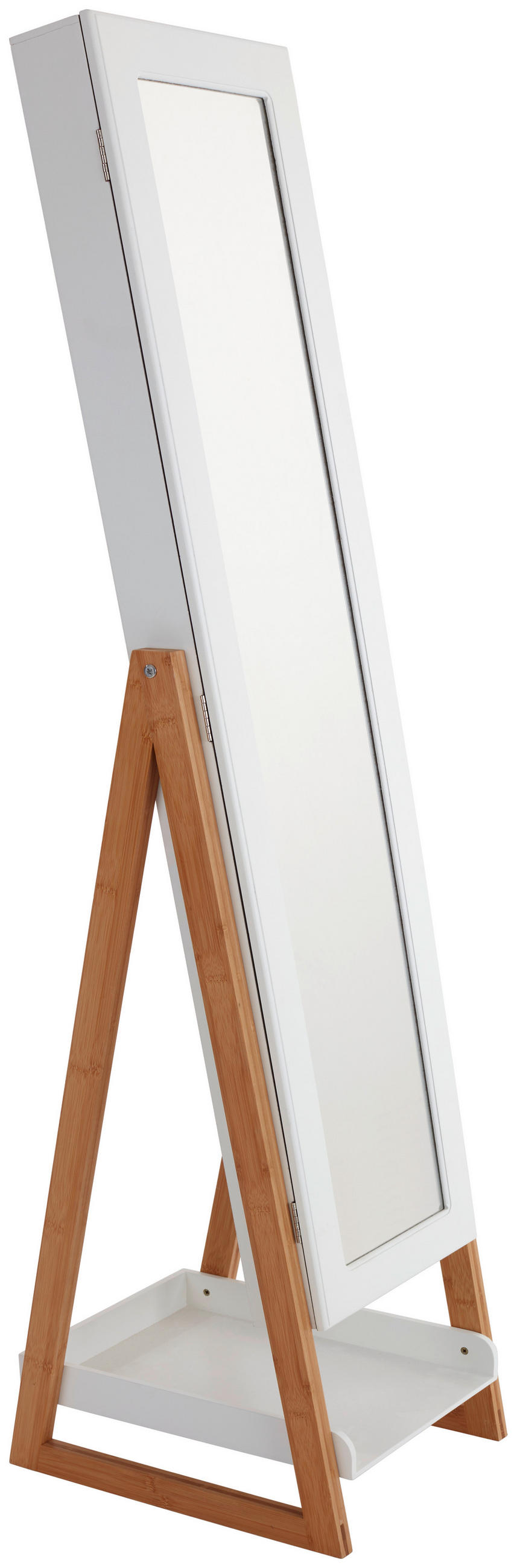 Schmuckschrank Levi Weiß H: 142 Cm Stehend, Spiegel