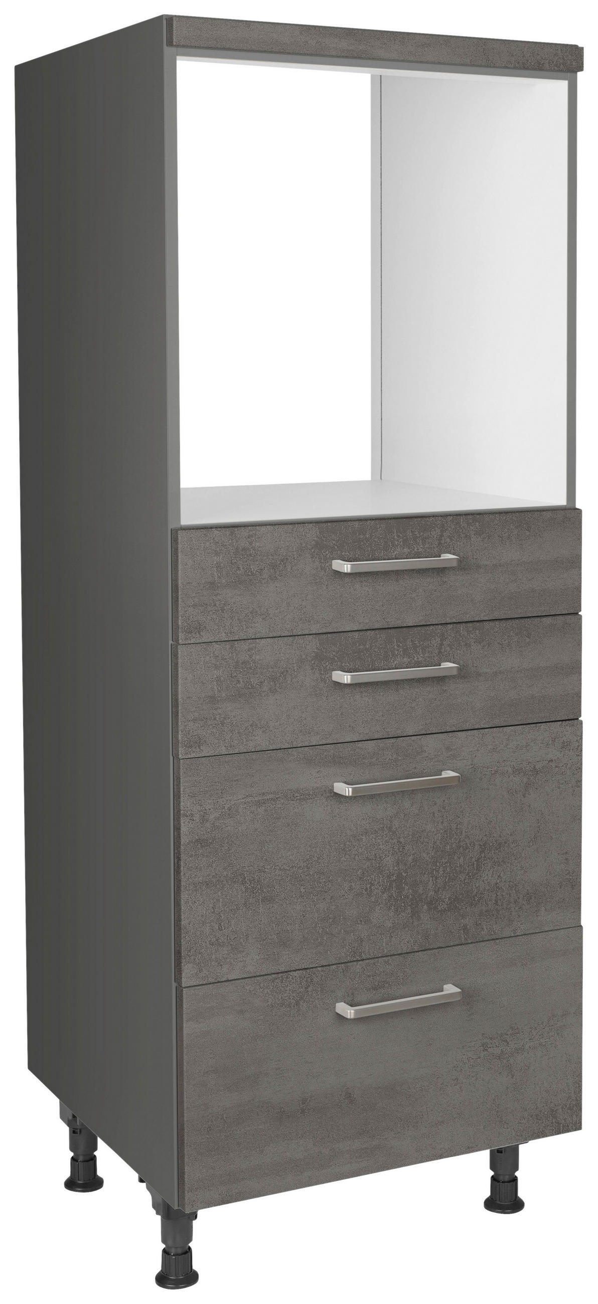 GERÄTEUMBAUSCHRANK 60/168/58 cm  in Schieferfarben  - Schieferfarben/Edelstahlfarben, MODERN, Holzwerkstoff/Metall (60/168/58cm) - Nobilia