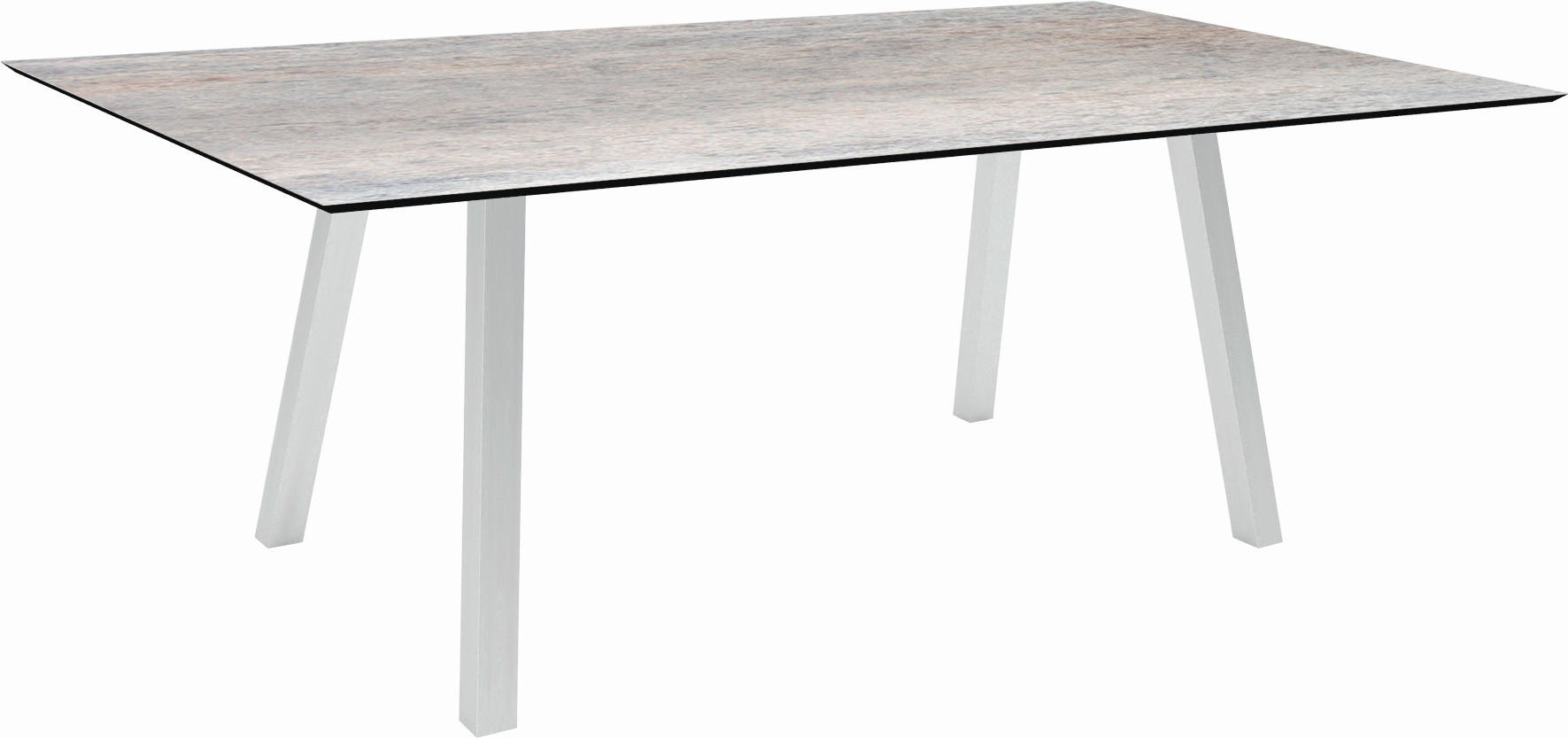 GARTENTISCH Kunststoff Grau rechteckig  - Silberfarben/Grau, Design, Kunststoff/Metall (180/100/75cm) - Stern