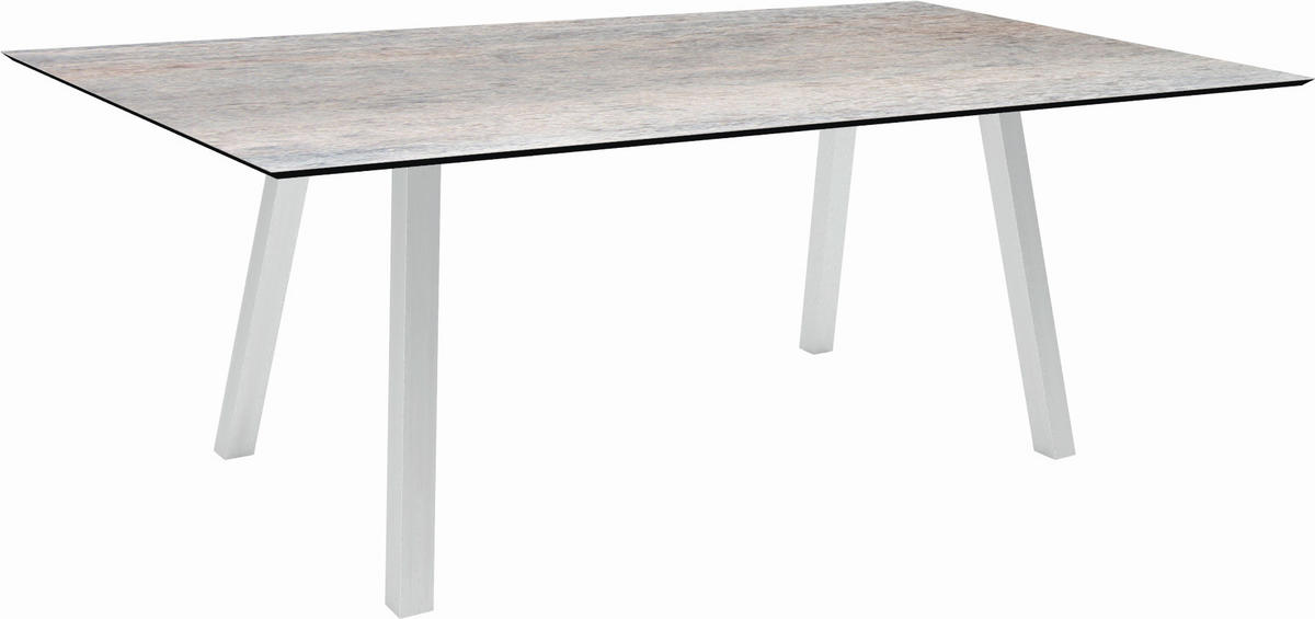 GARTENTISCH Kunststoff Grau rechteckig  - Silberfarben/Grau, Design, Kunststoff/Metall (180/100/75cm) - Stern