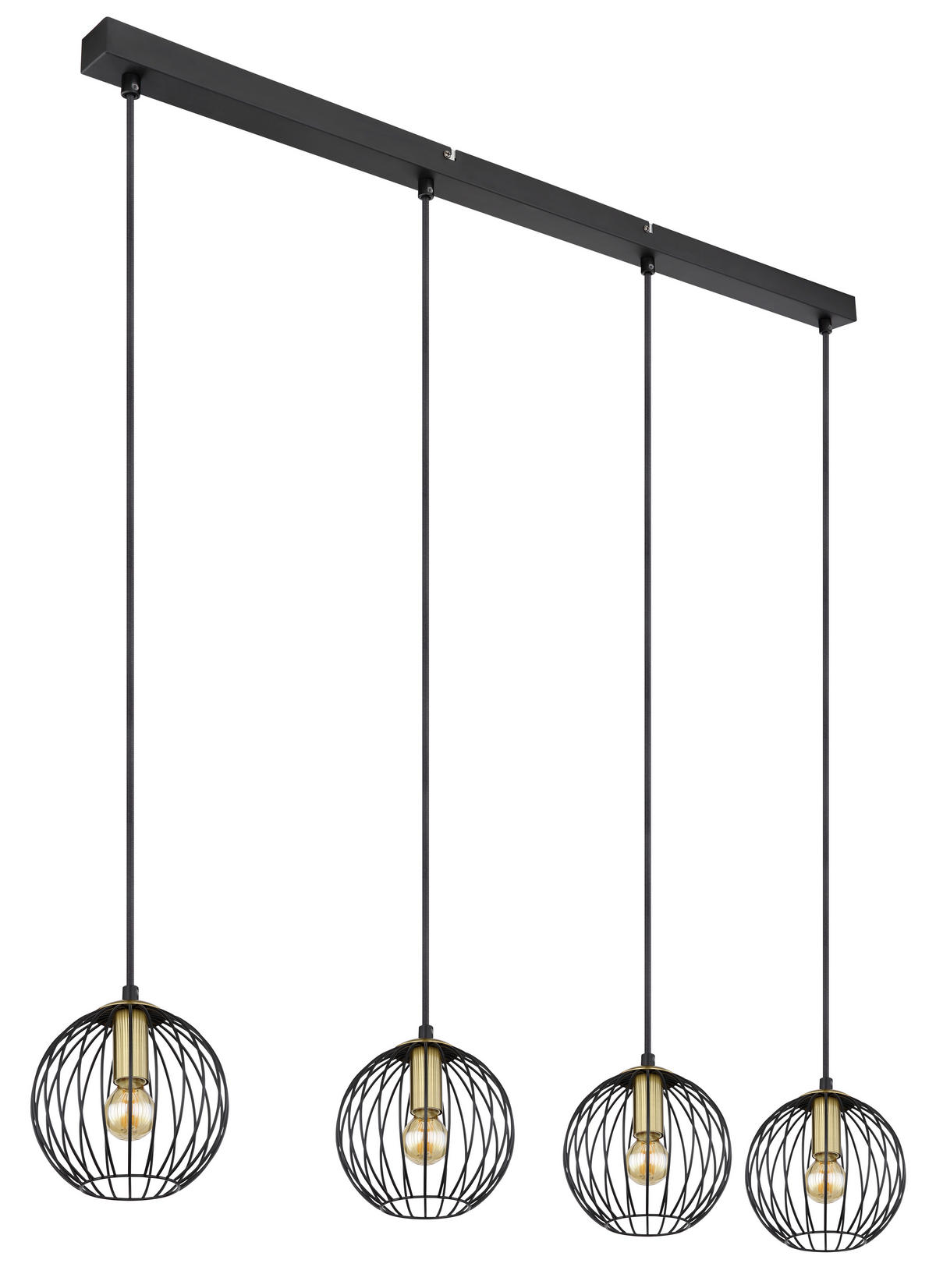 HÄNGELEUCHTE 100/16/150 cm    - Messingfarben/Schwarz, Basics, Metall (100/16/150cm) - Globo