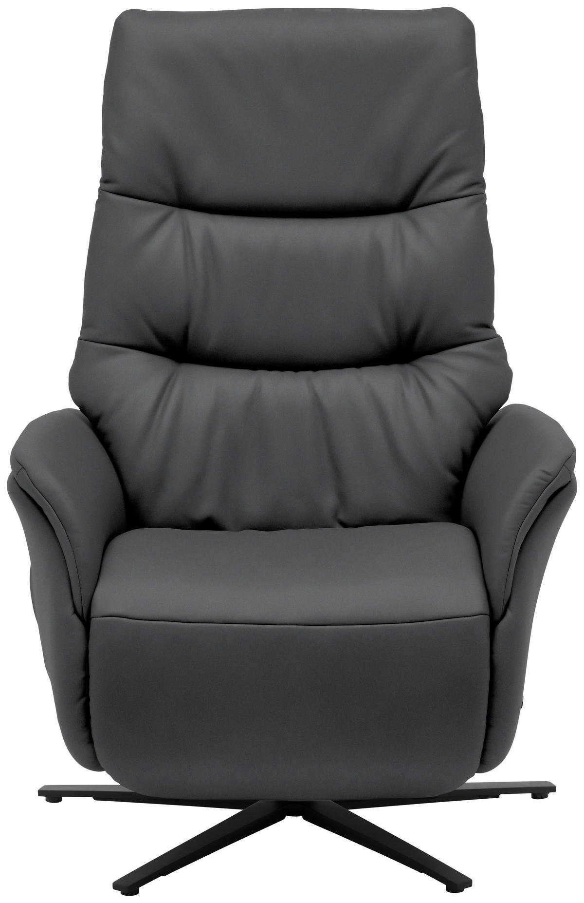 MASSAGESESSEL Grau  - Anthrazit/Grau, Konventionell, Leder/Metall (74/114/97cm) - Himolla