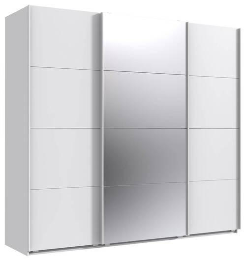 GARDEROB MED SKJUTDÖRRAR 225/208/64 cm 3-dörrar - vit, Modern, metall/trämaterial (225/208/64cm) - MID.YOU
