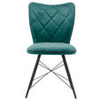 STUHL  in Webstoff Textil  - Petrol/Schwarz, Design, Textil/Metall (48/89/62cm) - Hom`in