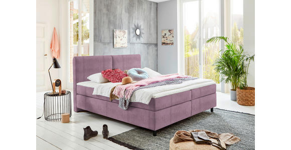 BOXSPRINGBETT 160/200 cm  in Lila  - Lila/Schwarz, KONVENTIONELL, Kunststoff/Textil (160/200cm) - Hom`in