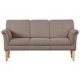 SOFA Flachgewebe Braun  - Naturfarben/Braun, ROMANTIK / LANDHAUS, Holz/Textil (186/96/80cm) - Cantus