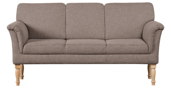 SOFA Flachgewebe Braun  - Naturfarben/Braun, ROMANTIK / LANDHAUS, Holz/Textil (186/96/80cm) - Cantus