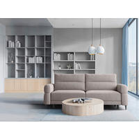 SCHLAFSOFA Nordic in Velours Greige  - Greige/Schwarz, Basics, Textil/Metall (232/94/102cm) - Livetastic