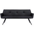 SITZBANK 200/87/65 cm  in Schwarz  - Schwarz, Design, Leder/Metall (200/87/65cm) - Novel
