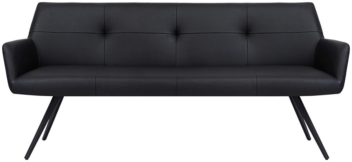 LAVICA, čierna - čierna, Design, kov/koža (200/87/65cm) - Novel