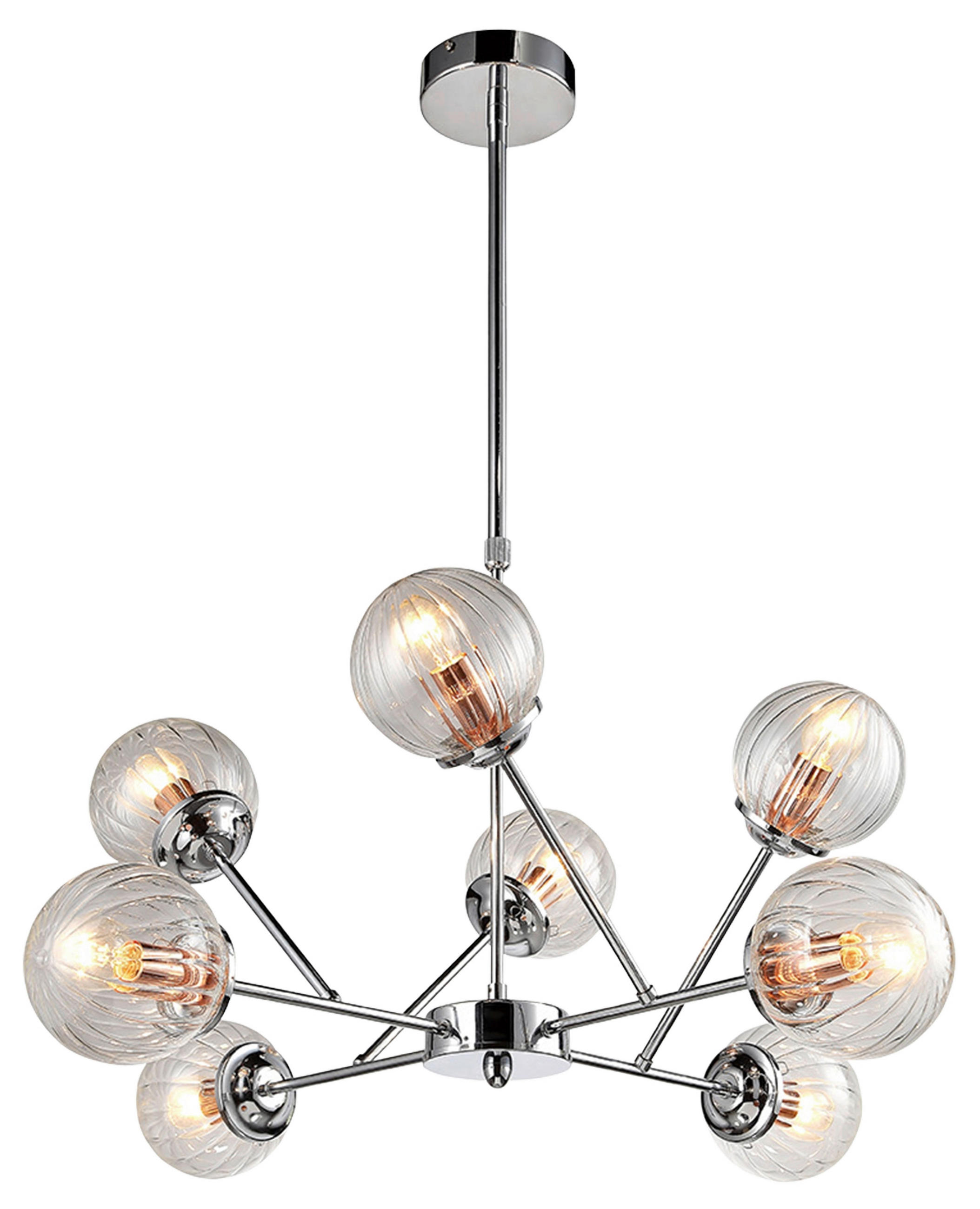 PENDELLEUCHTE 75/70 cm  - Chromfarben, Design, Metall (75/70cm)