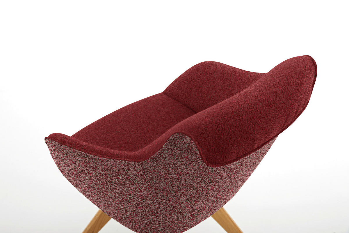ARMLEHNSTUHL  in Flachgewebe  - Eichefarben/Rot, Design, Holz/Textil (60/84/68cm) - Koinor