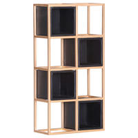 REGAL  45/88/20 cm Schwarz, Goldfarben  - Goldfarben/Schwarz, Design, Holz/Metall (45/88/20cm) - Lomoco